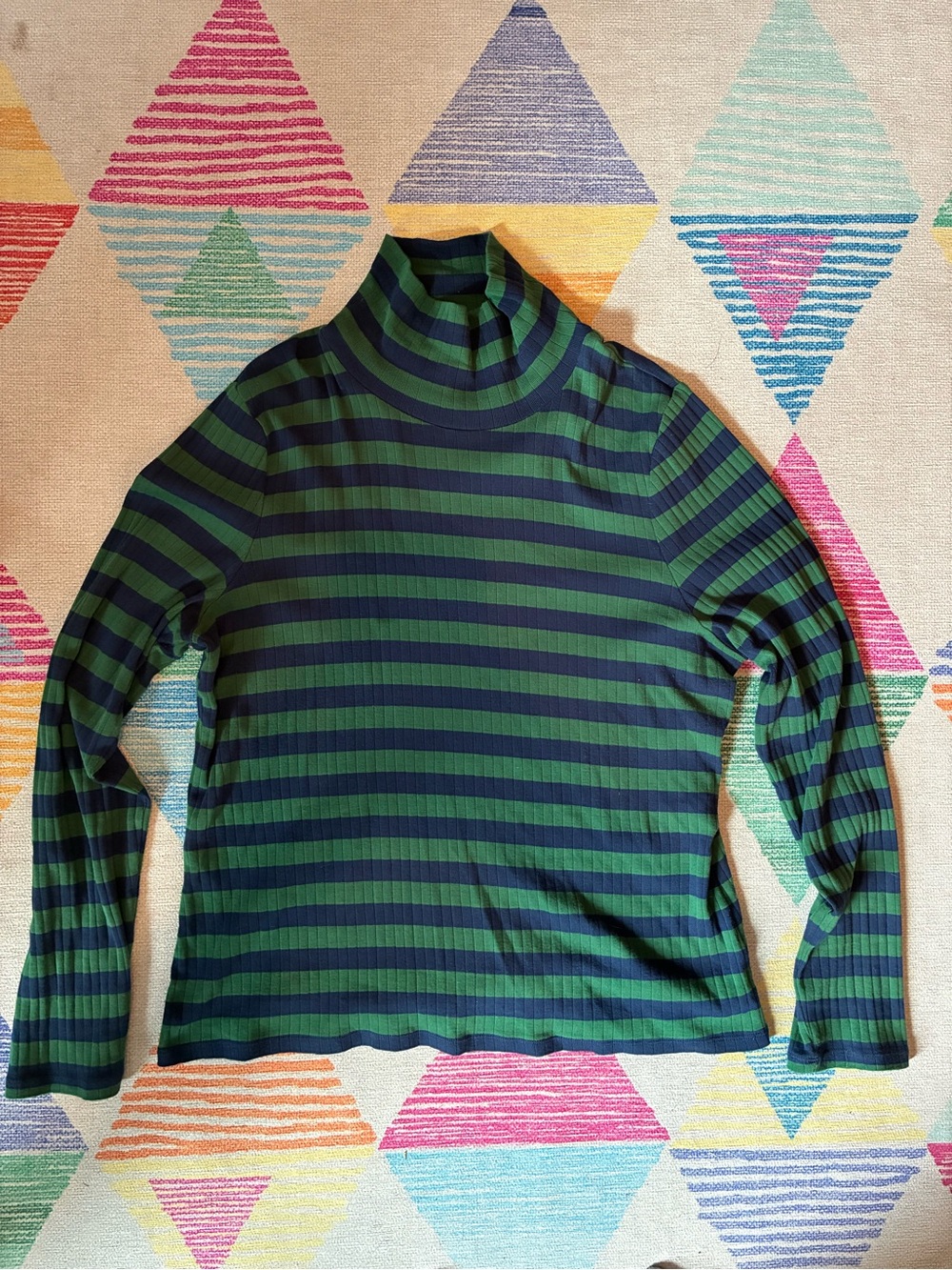 Boden Anna Rib Roll Neck Top Green/Blue
